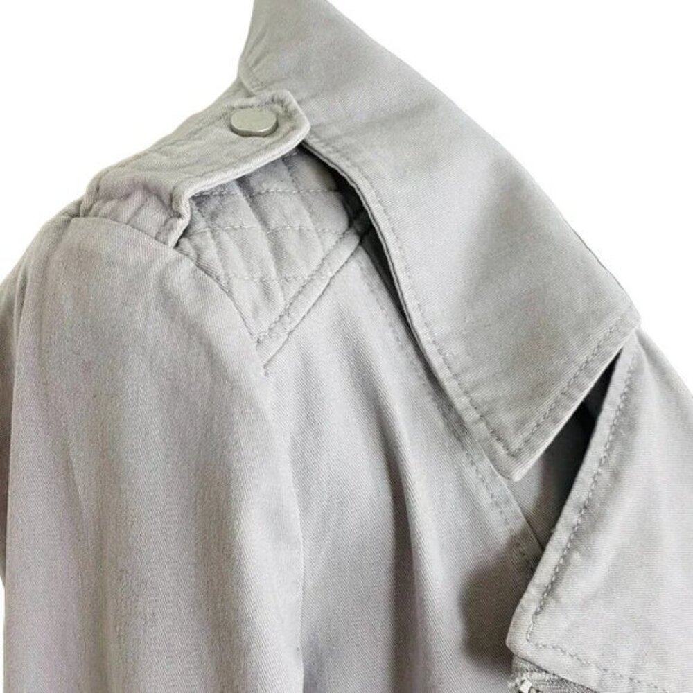 7 For All Mankind Gray Moto Quilted Cropped Jacket - Picture 5 of 7